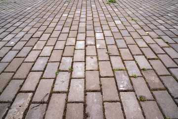 Дорожное покрытие из прямоуголных плиток