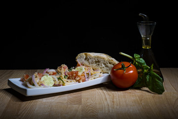 Italian food, rustic salad panzanella