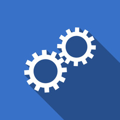 gears flat icon options sign