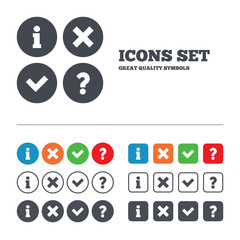 Information icons. Question FAQ symbol.