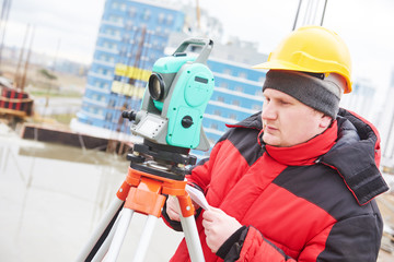 surveyor at construction site