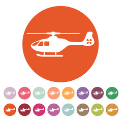 The helicopter icon. Copter symbol. Flat