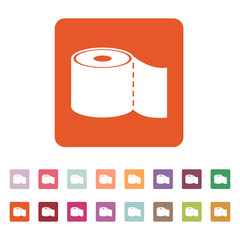 The toilet paper icon. Bathroom symbol. Flat