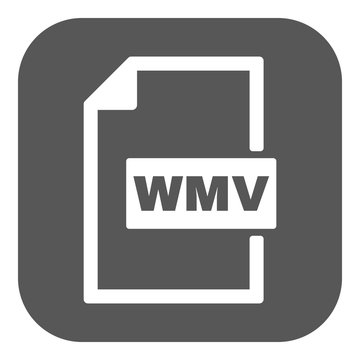 The WMV icon. Video file format symbol. Flat