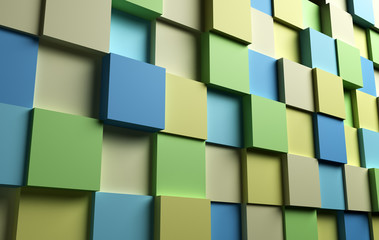 Abstract background with 3d cubes surface, pastel color square blocks illustration