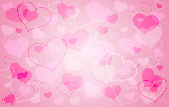 Saint Valentines Day abstract background with pink hearts shapes, romantic love concept