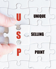 Fototapeta premium Last puzzle piece with Business Acronym USP