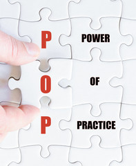 Fototapeta premium Last puzzle piece with Business Acronym POP