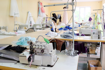 Interior of a garment factory shop