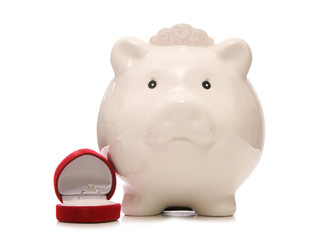 saving money for a wedding piggybank
