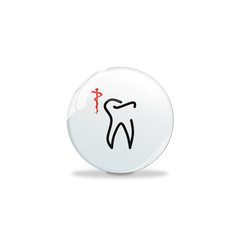 Kugel Weiss glänzend - Zahn