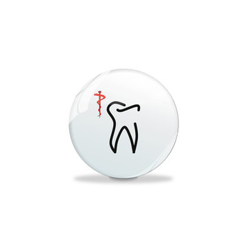 Kugel Weiss glänzend - Zahn