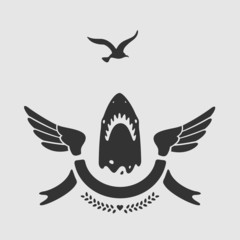 Obraz premium Vector Shark Symbol