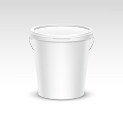Vector Blank Plastic Bucket Container Packaging