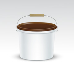 Vector Blank Plastic Bucket Container Packaging