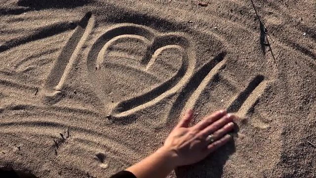 I love you Strandmalerei