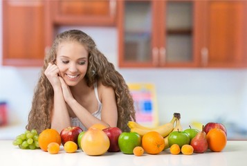 Women, Fruit, Dieting.