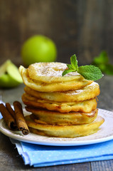 Apples fried in a batter.