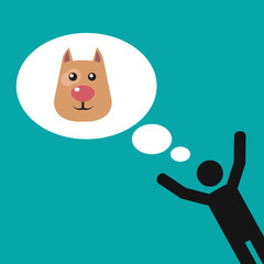 pet illustration over color background