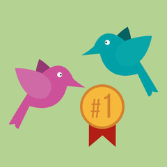 pet illustration over color background