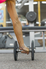 hand woman with a dumbell