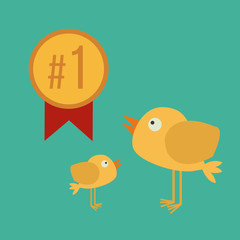 pet illustration over color background