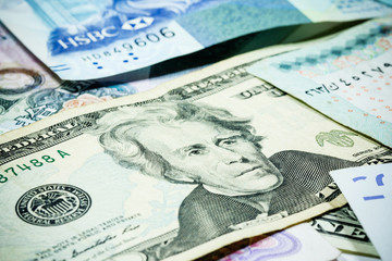 Various currency banknotes.