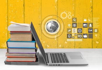 Book, Education, Laptop.