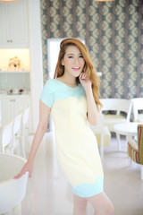 asian girl on fashion dress