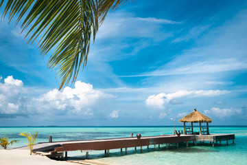 Maldivian house on a tropical island