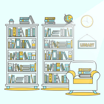 library scene illustration