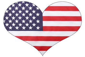 Heart shape USA Flag