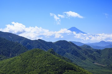 Naklejka premium Mt. Fuji seen from Mt. Mizugaki, Japanese Mountain