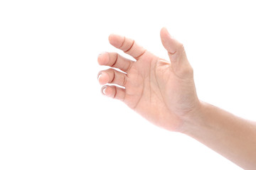 Man hand on white background, Isolated