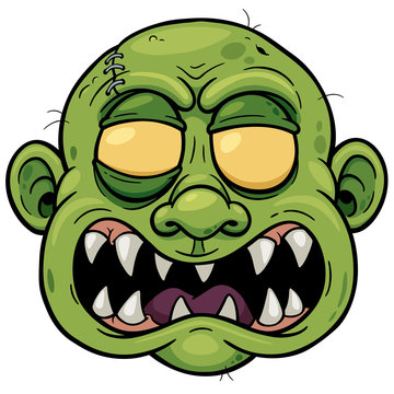 Vector illustration of Cartoon Zombie face