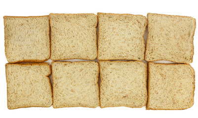 Top view of sliced whole wheat breads