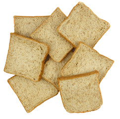 Top view of sliced whole wheat breads