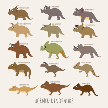 Set of Horned dinosaurs