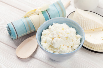 Milk, cheese and curd