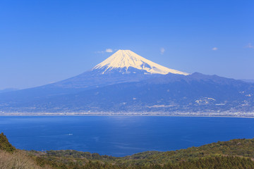 Mt. Fuji and Suruga bay from Darumayama, Izu Peninsula, Japan