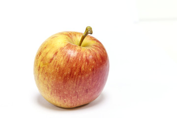 Red yellow apple on white