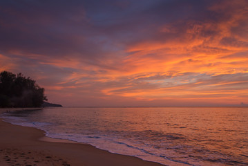 Fototapeta premium Sunset sky on the beach