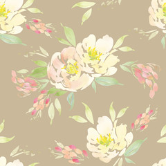 Watercolor flower pattern