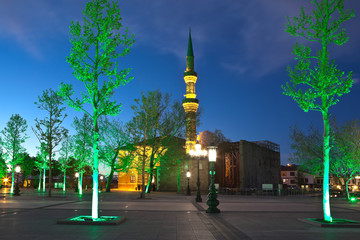 Fototapeta na wymiar Мечеть Хаджи Байрам ночью. Анкара.