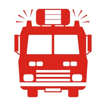 fire truck, red silhouette