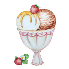 Watercolor  ice cream
