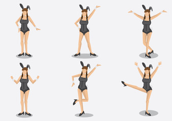 Sexy Bunny Girls Character Vector Illustration