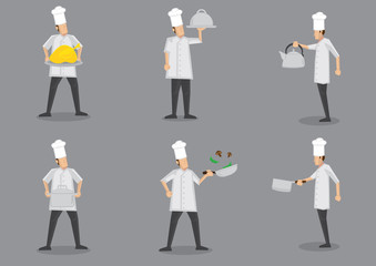 Cooking Chef Cartoon Characters Vector Illustration