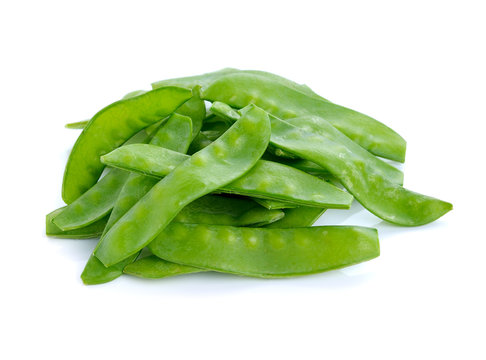 Fresh peas isolated on white background