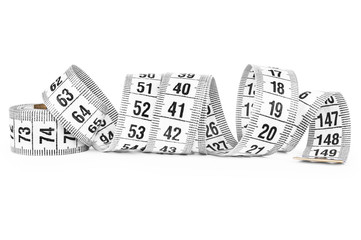 white tape measuring isolated on a white background